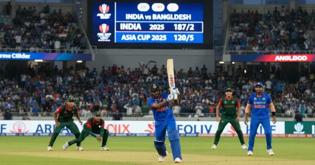 India vs Bangladesh Asia Cup 2025 Super 4 cricket match live action photo