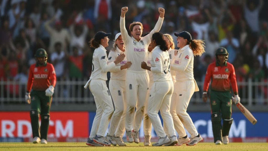 England Women Vs Bangladesh Women: Dominant Early Display In Icc Women'S World Cup 2025 Showdown 3 Bangladesh Women's cricketer batting with focus, showing resilience in ICC World Cup 2025.