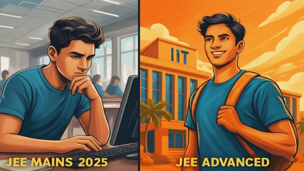 JEE Mains 2025 student transitions to JEE Advanced success at IIT campus, highlighting the rigorous entrance exam journey.