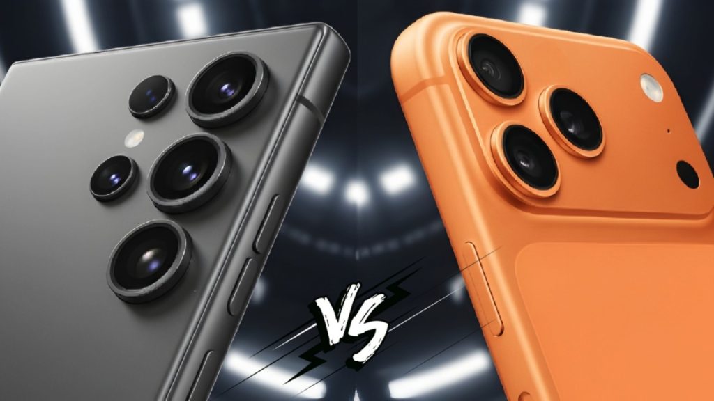 Samsung Galaxy S25 Ultra vs iPhone 17 Pro Max flagship showdown.